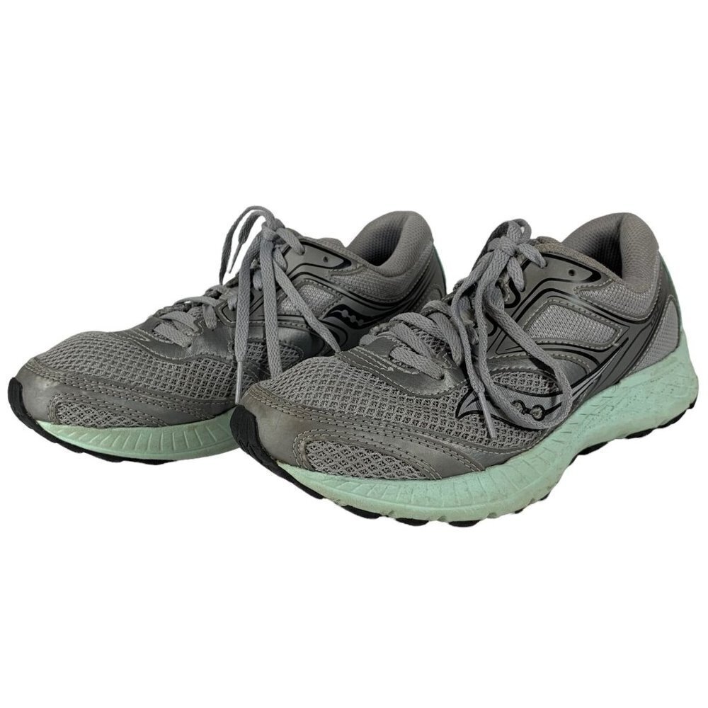 Saucony Women's COHESION 12 Silver and Turquoise Sneakers Size 7 Athletic Shoes